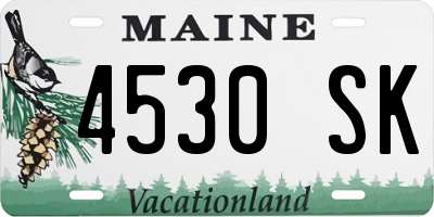 ME license plate 4530SK
