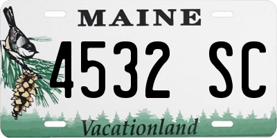 ME license plate 4532SC