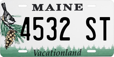 ME license plate 4532ST