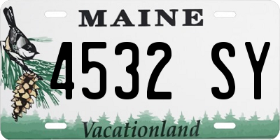 ME license plate 4532SY