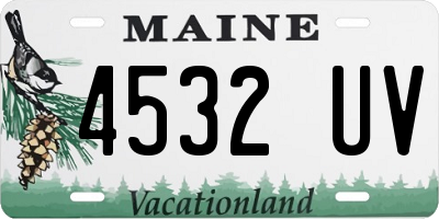 ME license plate 4532UV