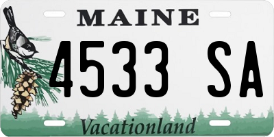 ME license plate 4533SA