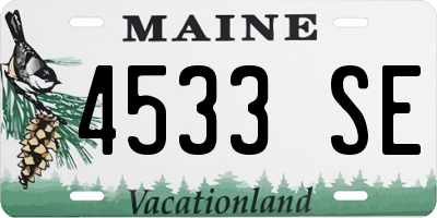 ME license plate 4533SE