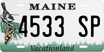 ME license plate 4533SP