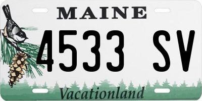 ME license plate 4533SV