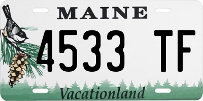 ME license plate 4533TF