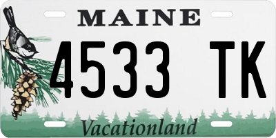ME license plate 4533TK