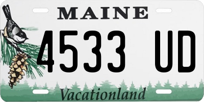 ME license plate 4533UD