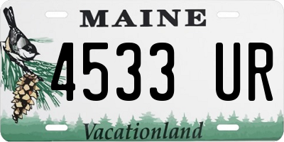 ME license plate 4533UR
