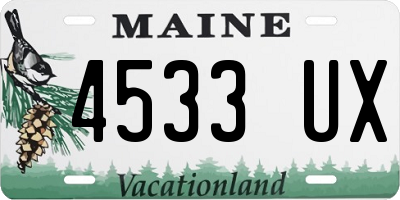 ME license plate 4533UX