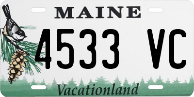 ME license plate 4533VC
