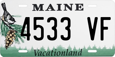 ME license plate 4533VF