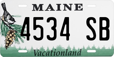 ME license plate 4534SB
