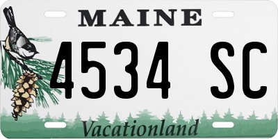 ME license plate 4534SC