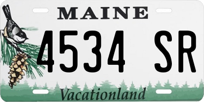 ME license plate 4534SR