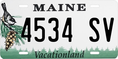 ME license plate 4534SV