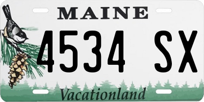 ME license plate 4534SX