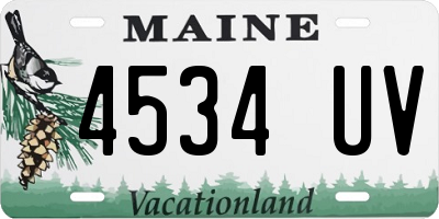 ME license plate 4534UV
