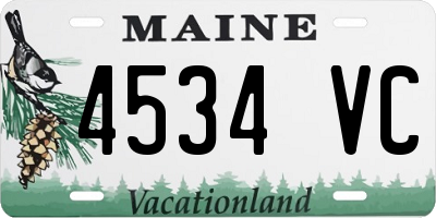 ME license plate 4534VC