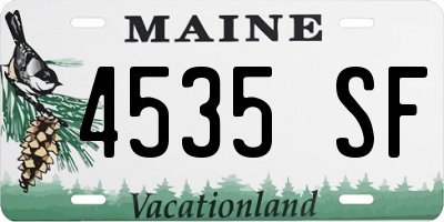 ME license plate 4535SF