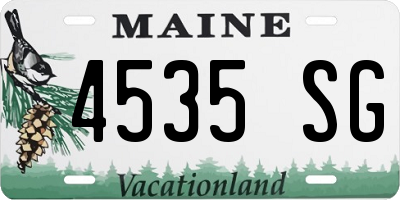 ME license plate 4535SG