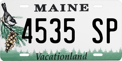 ME license plate 4535SP