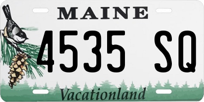 ME license plate 4535SQ