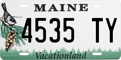 ME license plate 4535TY