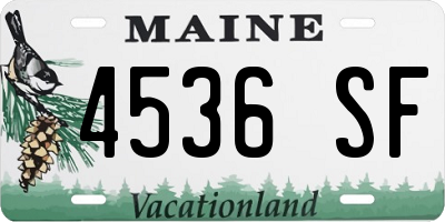ME license plate 4536SF