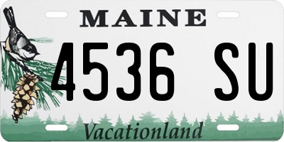 ME license plate 4536SU