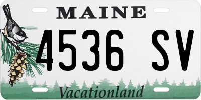 ME license plate 4536SV