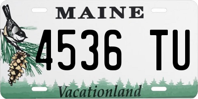 ME license plate 4536TU