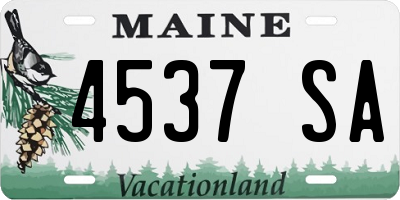 ME license plate 4537SA