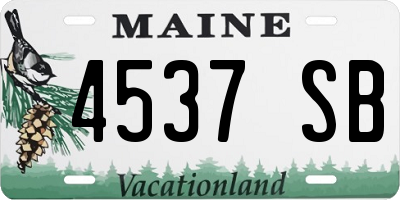 ME license plate 4537SB