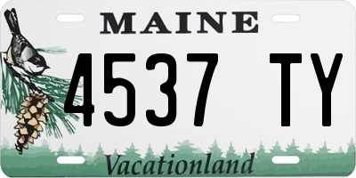 ME license plate 4537TY