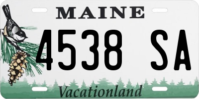 ME license plate 4538SA