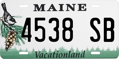 ME license plate 4538SB