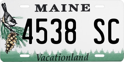 ME license plate 4538SC