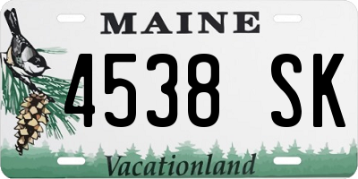 ME license plate 4538SK