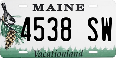 ME license plate 4538SW