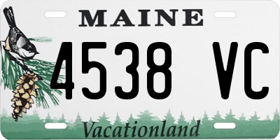 ME license plate 4538VC