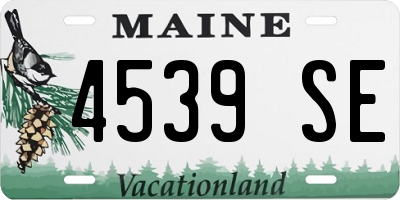 ME license plate 4539SE