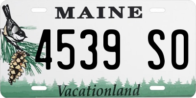 ME license plate 4539SO