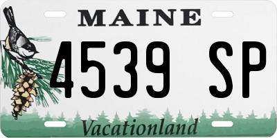 ME license plate 4539SP