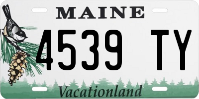 ME license plate 4539TY