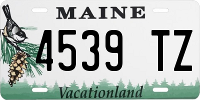 ME license plate 4539TZ