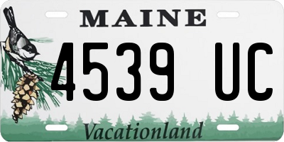 ME license plate 4539UC