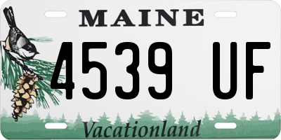 ME license plate 4539UF