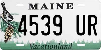 ME license plate 4539UR