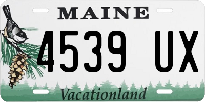 ME license plate 4539UX